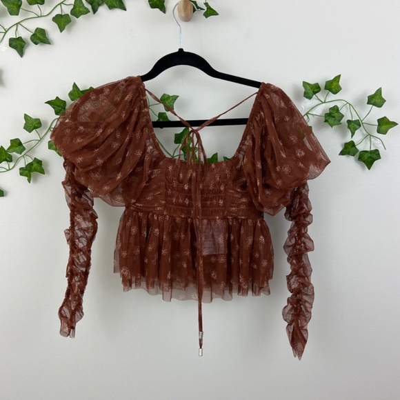 Free People Penelope top in coffee combo Sz XS - Picture 2 of 5